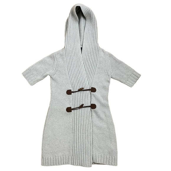 Vintage Y2K THEORY Wool Cashmere Blend Hooded Cardigan Minimalist Academia small - Picture 2 of 12